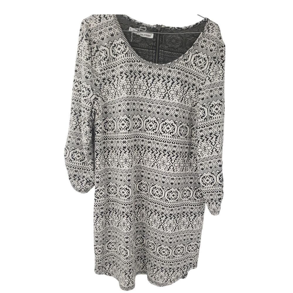 Maurices Black and White Boho Mini Dress - Size 0X
